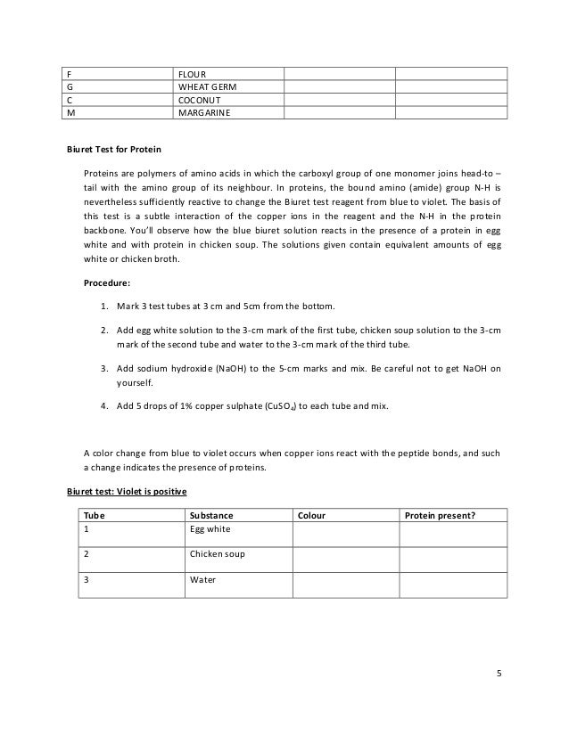 biuret test for protein lab report conclusion biuret test for protein lab report